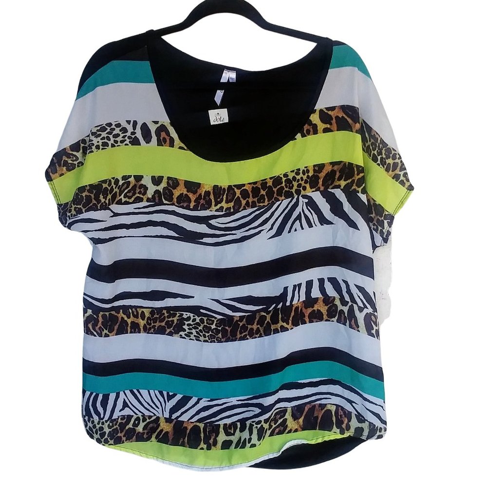 Dots Animal Print Top Size 2X NWT